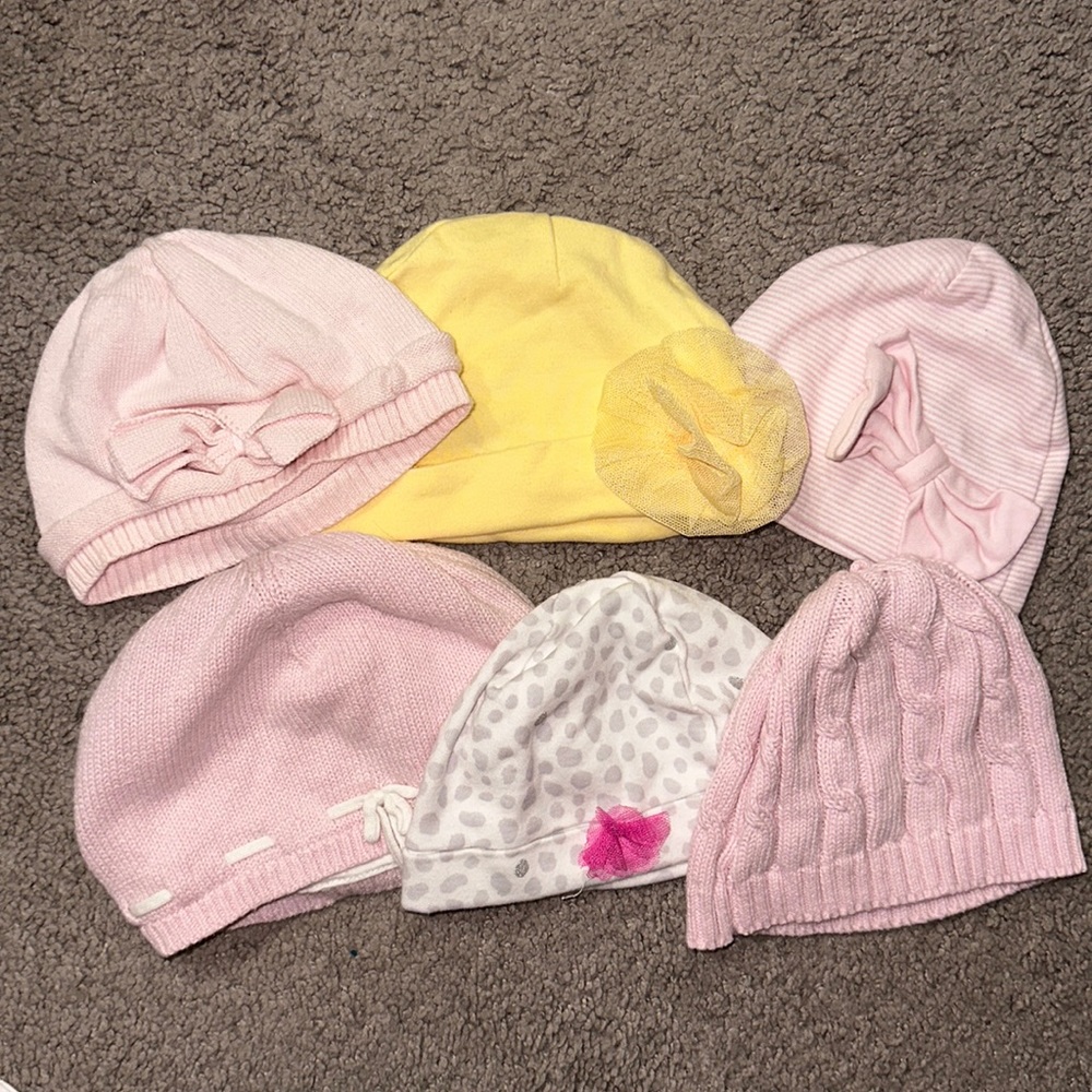 🏷️ 5 for $25 🏷️ 3-9 months baby girl hats